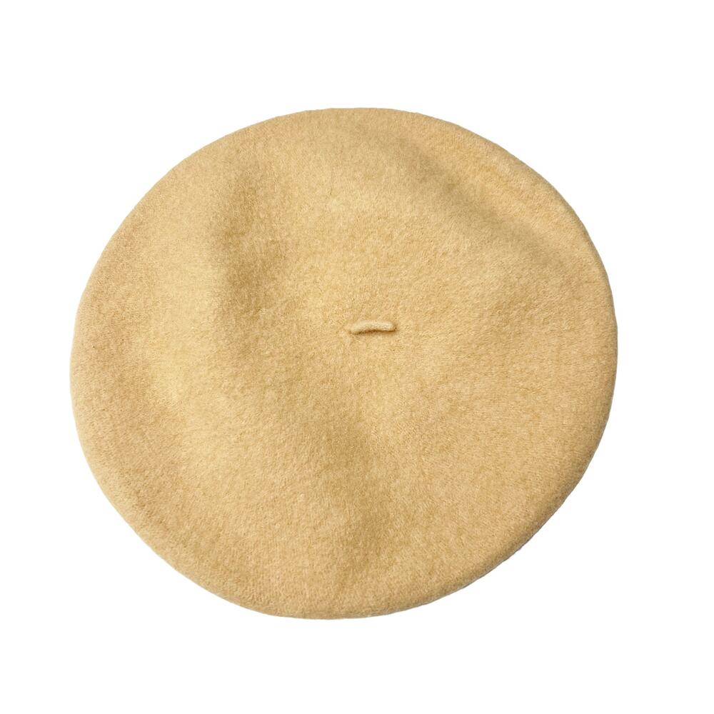 Knitworks Tan 100% Wool Beret Hat One Size